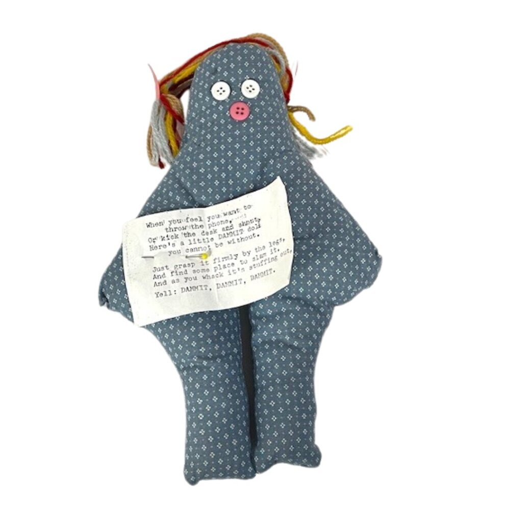 Vintage handmade fabric Dammit Doll.